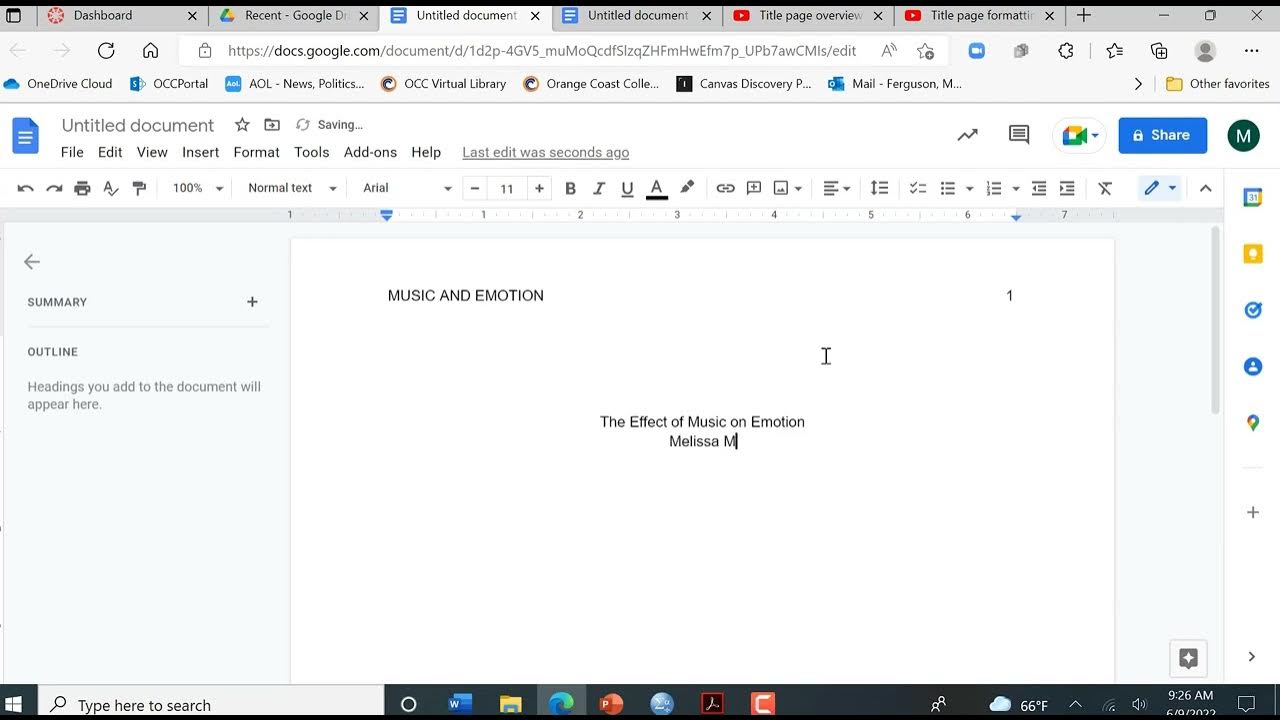 Title page formatting in google docs youtube