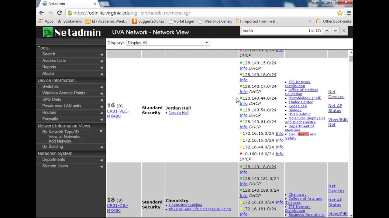 view all networks available ip addresses 