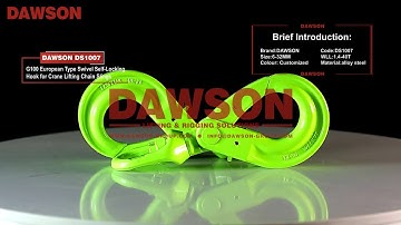 DAWSON DS1007 G100 Grade 100 European Type Swivel Self Locking Hook for Crane Lifting Chain Slings
