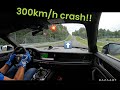 Porsche gt2 rs mr crash into a caterham on the nurburgring fastest section