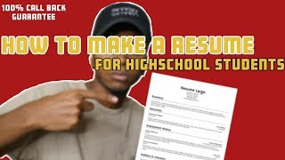 How To Make A Resume With No Job Experience In Highschool