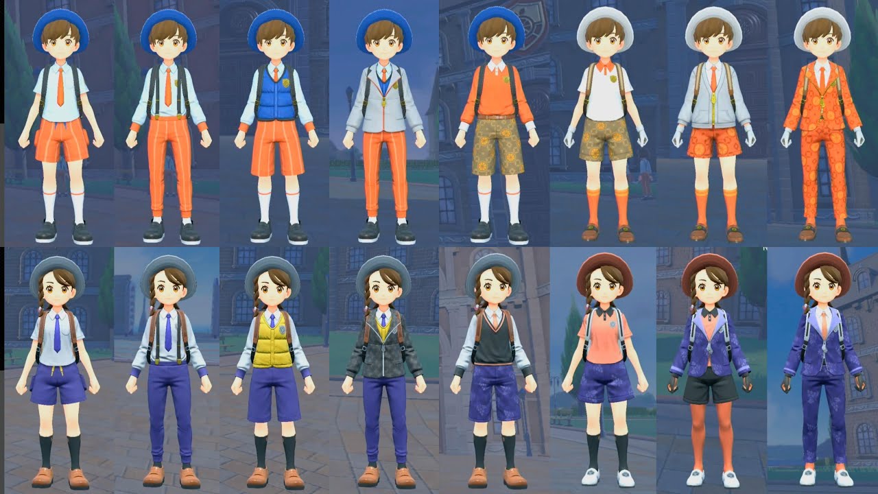 Pokémon Scarlet & Violet - All Uniform Set List Including DLC Bonus ...