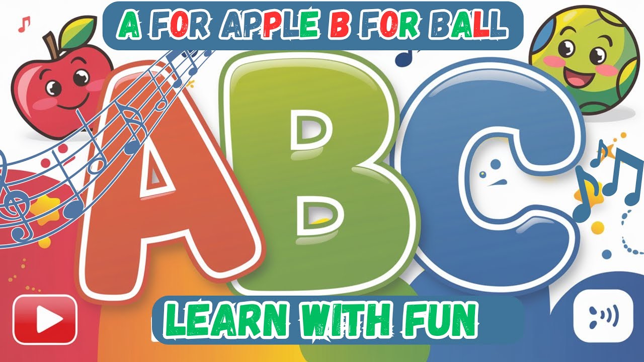 A for Apple B for Ball | ABCD Learning Song | ABC Rhymes | Nursery ...