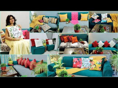 Tips to Decorate Sofa with Cushions and Throws | My Cushion Cover Collection |Living Room