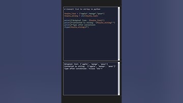 Convert List to String in python(type casting) #typecasting #python #coding #pycode #pydev #pyscript