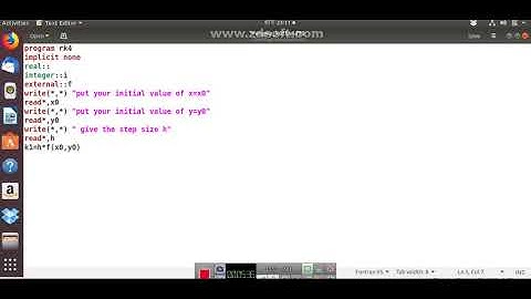 Rungee-kutta (rk4) method in fortran (nepali)