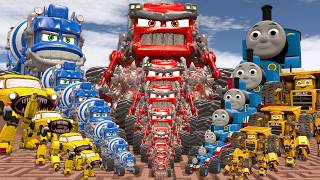 All Size Small To Large Spike Roller Monster Truck Thomas Train Truck Car Eater Amy in Maze EP 23 screenshot 5