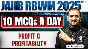 JAIIB Free Online MCQ Classes 2025 | JAIIB RBWM Profit & Profitability Important MCQ Practice