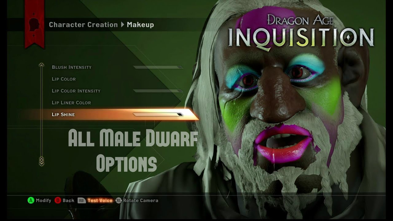 dragon age inquisition character creation male dwarf johnny big