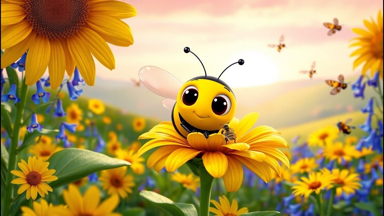 Buzzy the Bee and the Rainbow Tree | Fun Kids Rhyme Song | Colorful Preschool Adventure