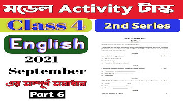 Class IV English Part 6 Model Activity Task 2021 Full Solve / Sep Month / Sublime Learning