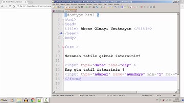 HTML | 16 Tarih Girilen Kutu Oluşturma