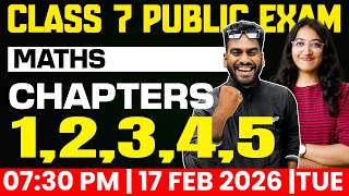 Class 7 Maths  Public Exam  Chapters 12345   Chapter  Exam Winner