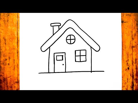 Kolay Ev Nasıl Çizilir, Çizim Saati Art Sevimli ve Basit Ev Çizimi, How To Draw Easy House