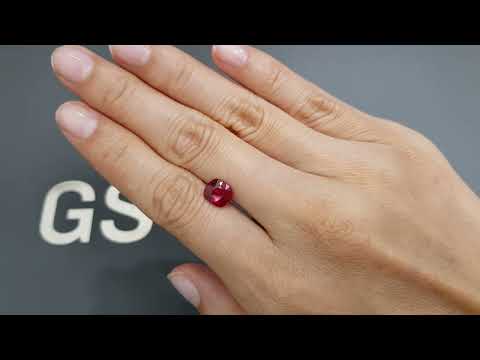 Unheated Pigeon's Blood ruby 2.05 carats in cushion cut, Mozambique Video  № 1