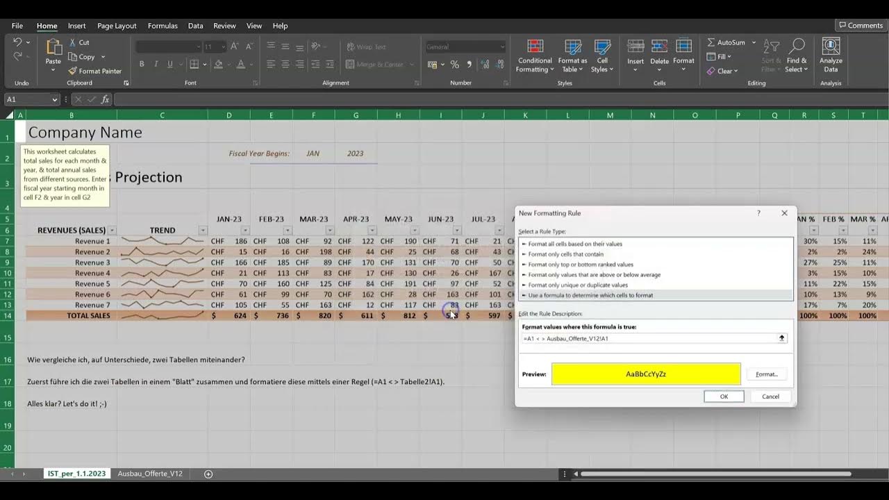 Vergleichen von zwei tabellen im excel 2023 effizient youtube