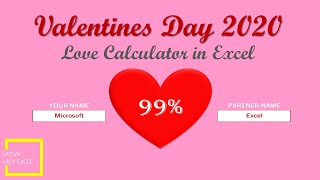 Valentines Day Love Calculator in Excel 2016 screenshot 1
