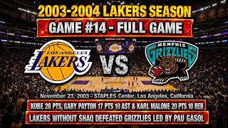 Pau Gasol🔥Kobe 28 PTS Gary Payton 17/10 Karl Malone 20/10 | Lakers vs Grizzlies | 11-23-03 Full Game