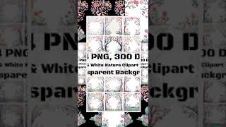 24 Whimsical Trees Floral Clipart Bundle, Pastel Nature Illustrations for Instant Download, Subli...