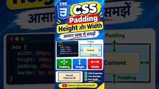 Learn CSS Padding, Height, Width ! #computer #shorts #shortsfeed  #educational #smartutorialai