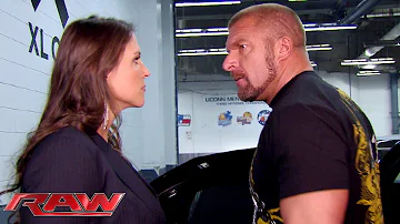 Raw - After arguing with Stephanie McMahon, Triple H leaves the arena and vows to face Curtis Axel