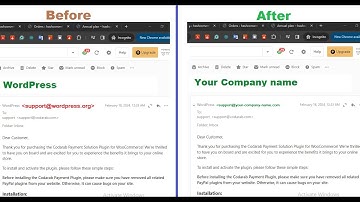 How to change the default sender email & company name on WordPress webmail?