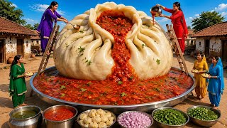 5 Sisters Make 100-Foot Giant Momos 😱😪 | World's Biggest Momos Challenge #Momos #GiantFood