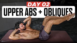 UPPER ABS   OBLIQUES | My 3 Day ABS Split (Day 2/3)
