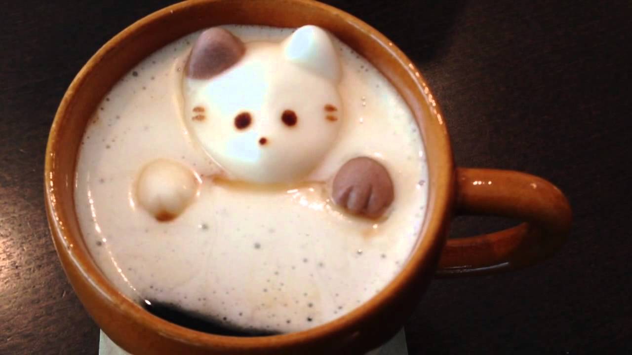 コーヒーに入れる可愛い猫のマシュマロ Youtube