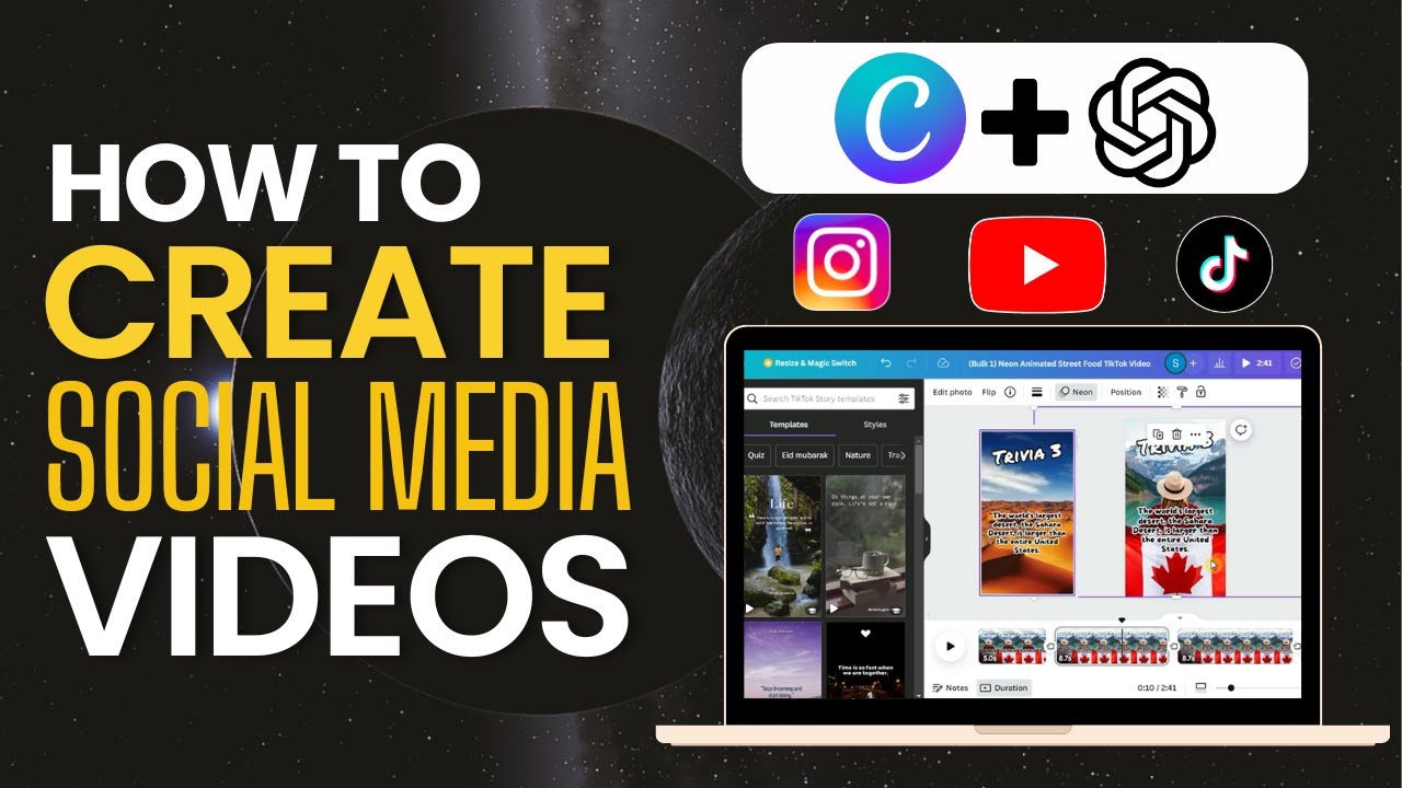 Bulk Create Videos With Canva and ChatGPT For TikTok, YouTube Shorts ...