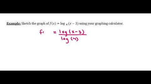 Graphing a Log Function Using the Change of Base Formula (video 1)