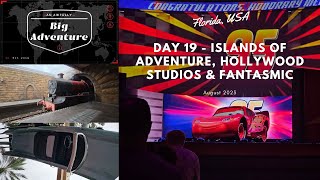 August 23 Day 19 Rides in Universals Islands of Adventure, Hollywood Studios and Fantasmic Full Show