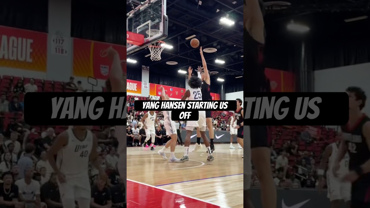 Yang Hansen with the footwork #basketball #nba #trailblazers # #nbasummerleague