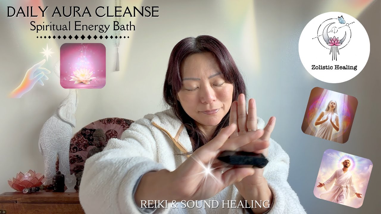 ✨🌈✨ DAILY AURA CLEANSE ✨🌈✨ | Spiritual Energy Bath 🛁 | Reiki Energy & Sound Healing