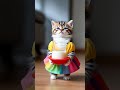 Crazy Kitten in Rainbow Outfit Loves Milk Time 🌈🐾