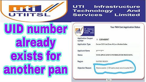 uid number already exists for another pan/uid no already exists for another pan how to solve