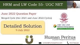 Detailed Solution- UGC NET HRM and LW Code 55 - June 2022 exam screenshot 5