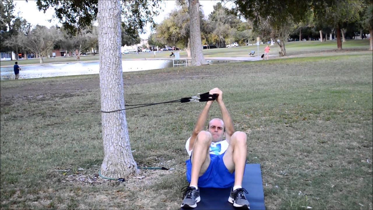 Anti Rotation Crunch with a resistance band - YouTube