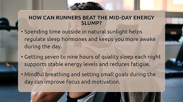 How Can Runners Beat The Mid-day Energy Slump? - Running Beyond Limits