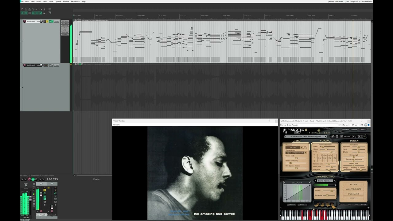 MIDI transcription of "Bud Powell - It Could Happen to You"