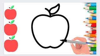 how to draw an apple , drawing activities for kids, educational video for kids