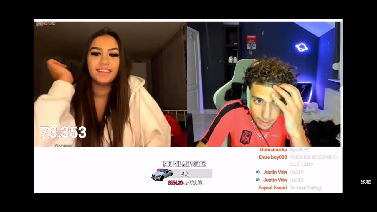 Isae komt mooi meisje tegen op ome.tv😂