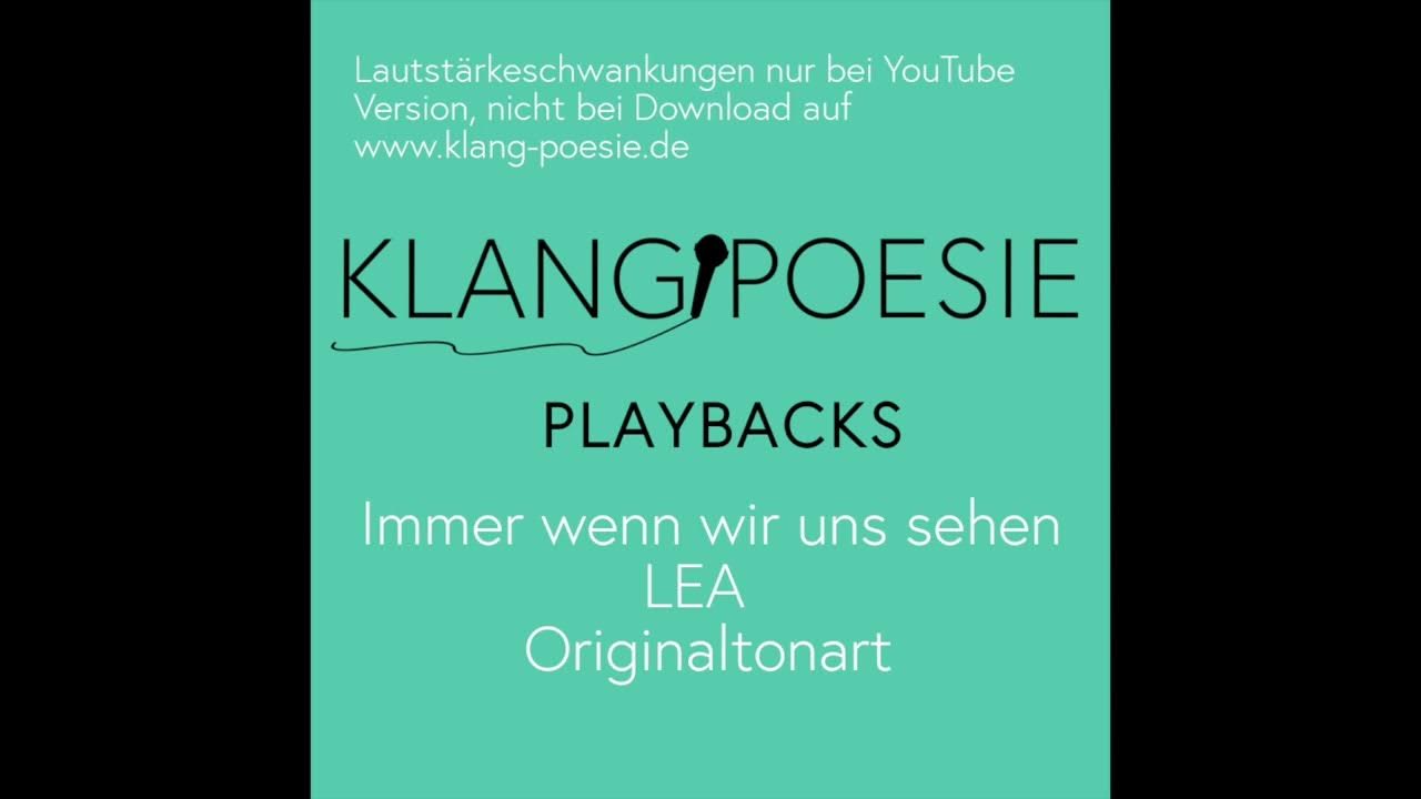 Immer Wenn Wir Uns Sehen Lea Playback Karaoke Instrumental Piano Youtube 