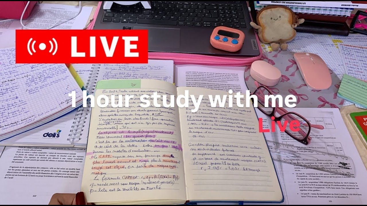 Study With Live 1 HOUR LIVE STUDY WITH ME - YouTube
