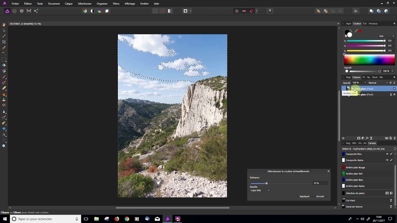 Affinity Photo Correction sélective des couleurs YouTube