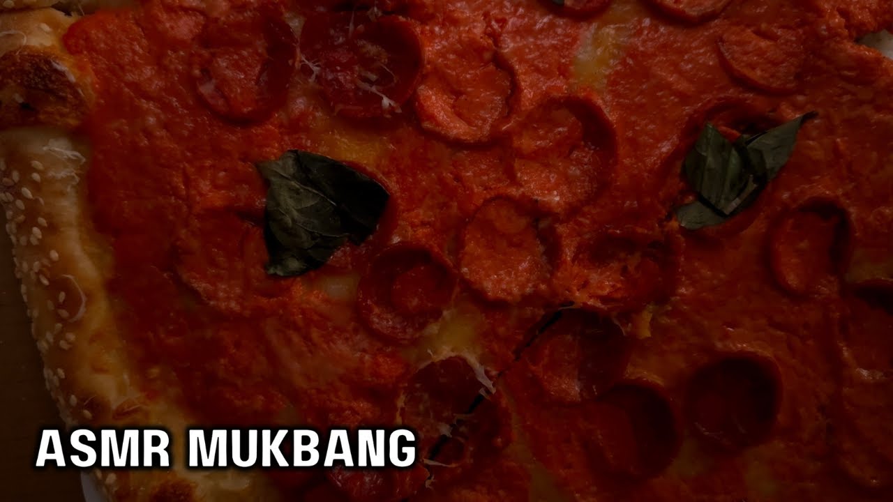 ASMR VODKA SAUCE PEPPERONI NEW YORK STYLE PIZZA MUKBANG EATING SOUNDS