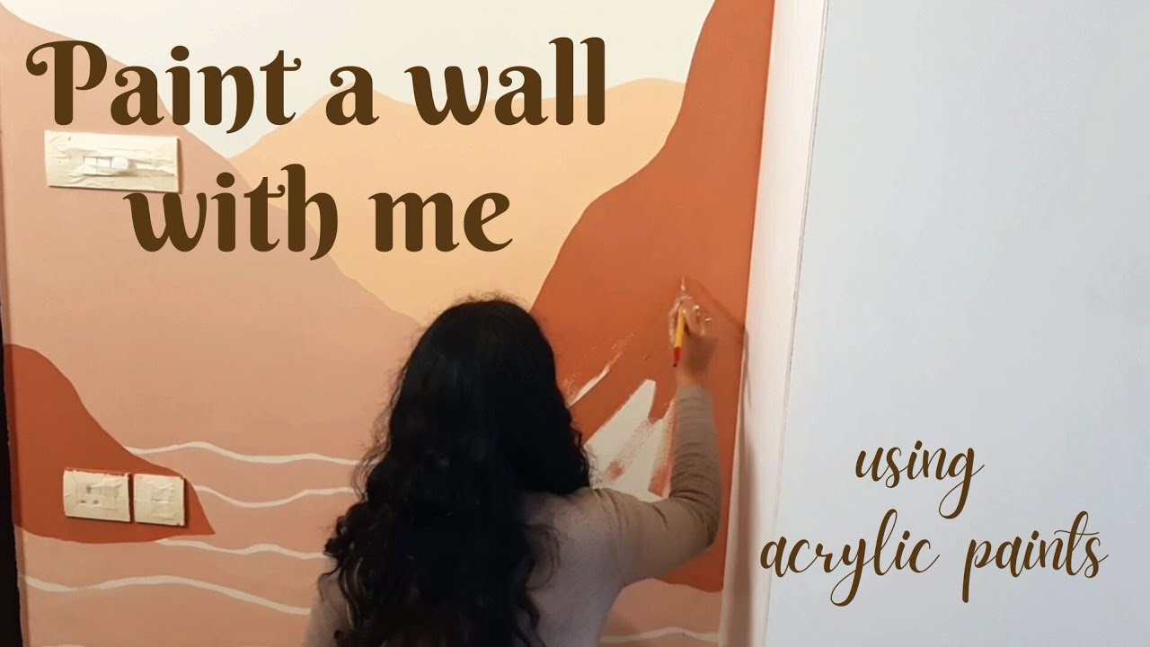 Wall mural art ☆ cozy art vlog ☆ painting process using acrylics.