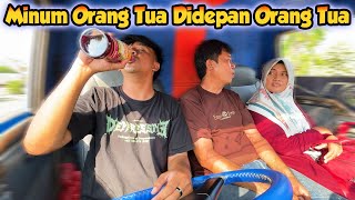 Prank Nyupir Truk Sambil Mabok Minum Orang Tua Didepan Orang Tua