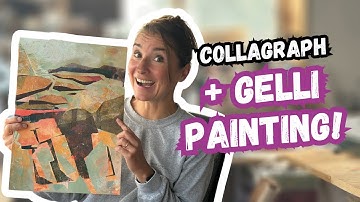 Het maken van een collage van collagrafie en gelli-platen