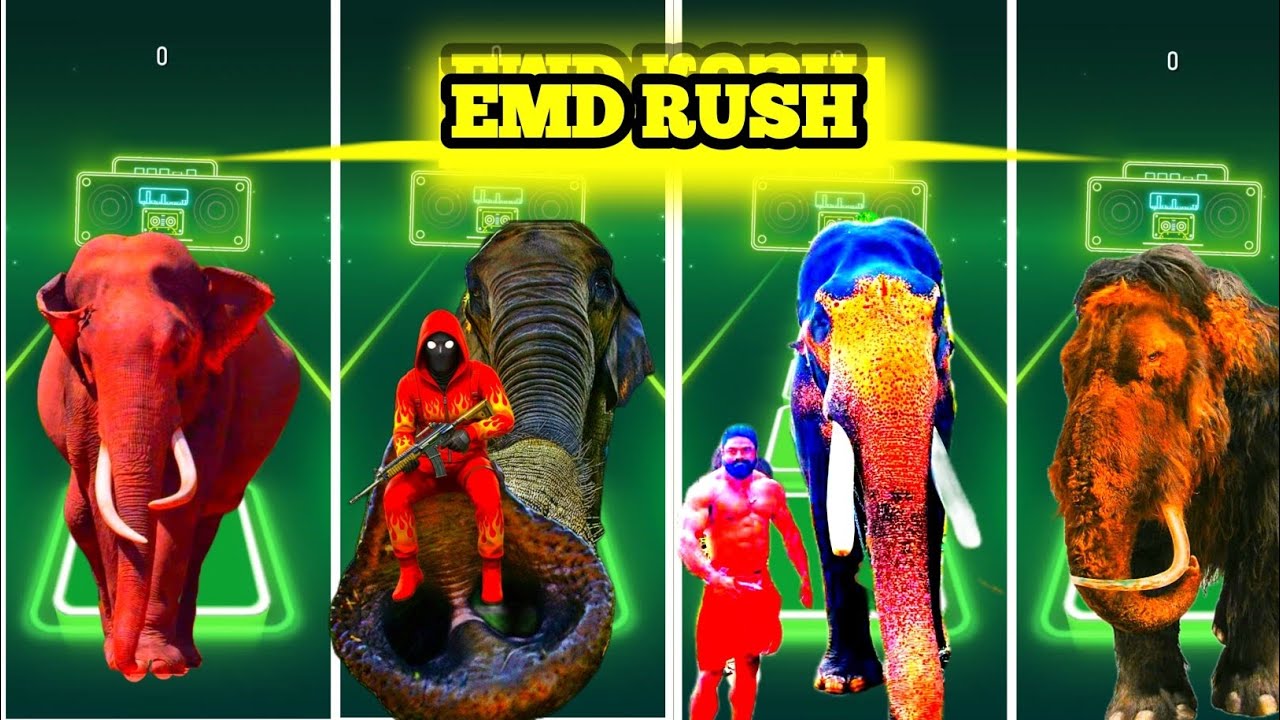 Tiles Hop - Mammoth🆚 Elephant 🆚 Funny Mammoth 🆚 Funny Elephant  🎶 Tiles Hop EDM Rush